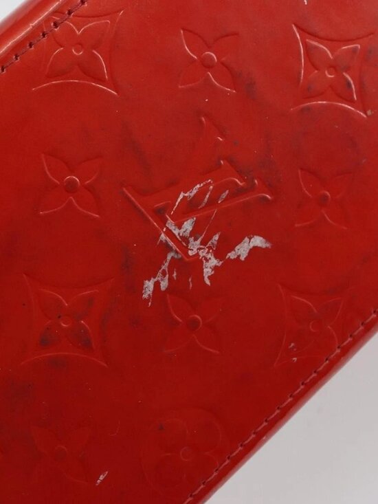 LOUIS VUITTON Monogram Vernis Reade PM Hand Bag Red Rouge - Picture 6 of 15